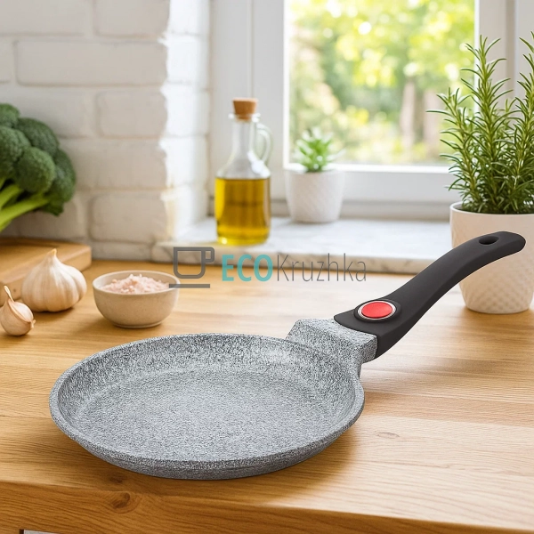 Сковорода для млинців 22 см з гранітним покриттям та зні ...
