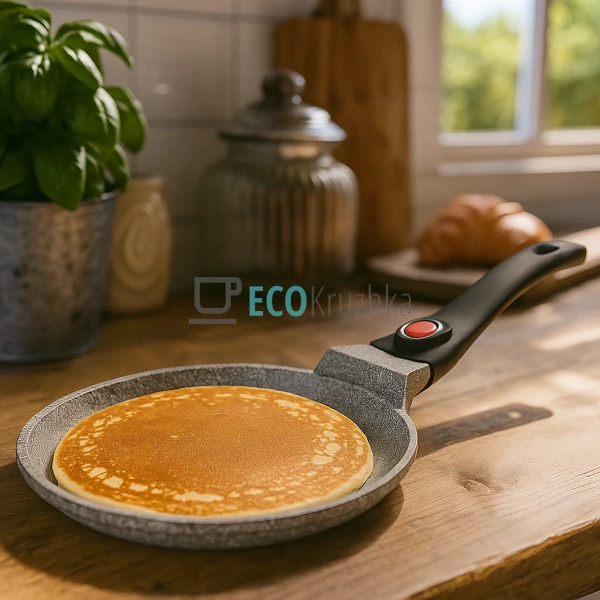 Сковорода для млинців 24 см з гранітним покриттям та зні ...