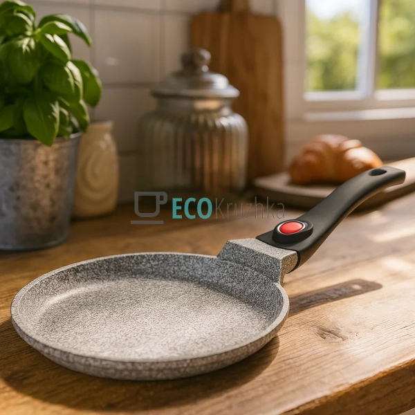 Сковорода для млинців 24 см з гранітним покриттям та зні ...