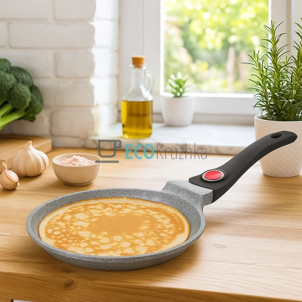 Сковорода для млинців 22 см з гранітним покриттям та зні ...