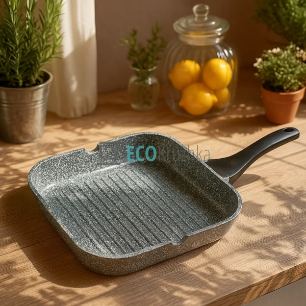 Сковорода-гриль 24 см, з гранітним покриттям та кришкою ... Сковорода-гриль 24 см, з гранітним покриттям та кришкою ...