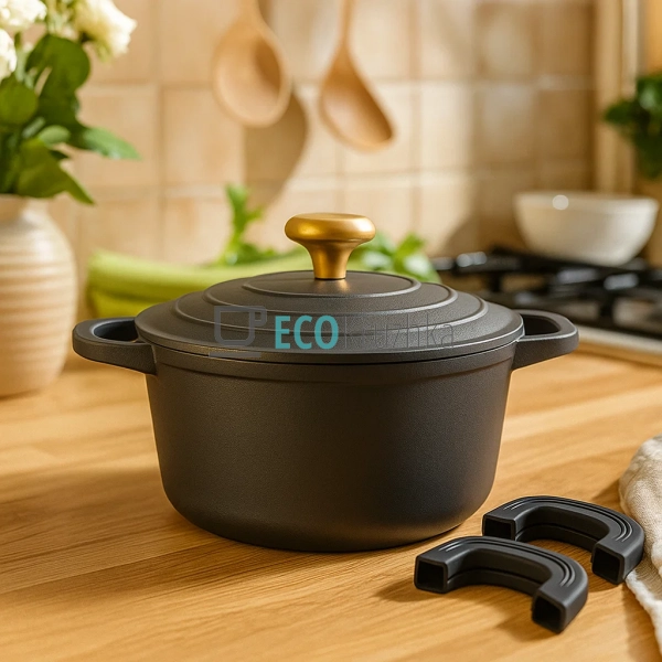 Каструля з мармуровим покриттям та алюмінієвою кришкою, ... Каструля з мармуровим покриттям та алюмінієвою кришкою, ...