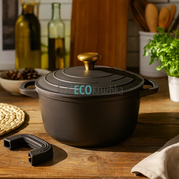 Каструля з мармуровим покриттям та алюмінієвою кришкою, ... Каструля з мармуровим покриттям та алюмінієвою кришкою, ...