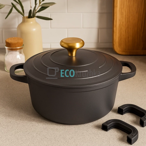 Каструля з мармуровим покриттям та алюмінієвою кришкою, ... Каструля з мармуровим покриттям та алюмінієвою кришкою, ...