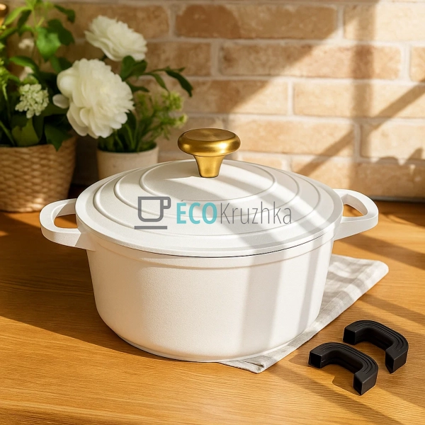 Каструля з мармуровим покриттям та алюмінієвою кришкою, ... Каструля з мармуровим покриттям та алюмінієвою кришкою, ...