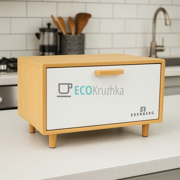 Хлібниця Edenberg з деревяною основою та відкидной кришк ... Хлібниця Edenberg з деревяною основою та відкидной кришк ...