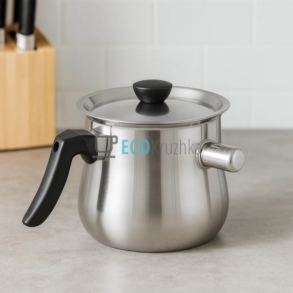 Молочник-ківш із свистком 1.5л нержавіючий Edenberg EB-8 ... Молочник-ківш із свистком 1.5л нержавіючий Edenberg EB-8 ...