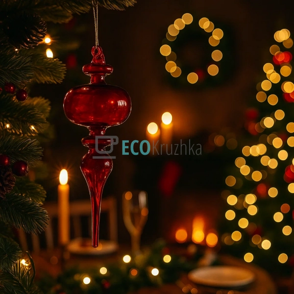 Ялинкова фігурна прикраса з прозорого скла, 22 см, колір ... Ялинкова фігурна прикраса з прозорого скла, 22 см, колір ...