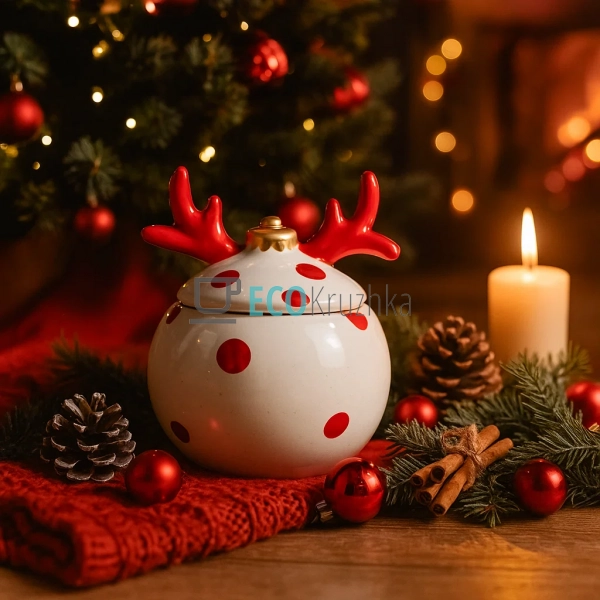 Цукорниця керамічна у формі "Ялинкової Кулі" з фігурною ... Цукорниця керамічна у формі "Ялинкової Кулі" з фігурною ...