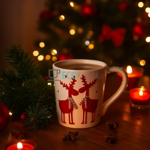 Кружка керамічна "Олені", 325 мл, колір білий (арт. 834- ... Кружка керамічна "Олені", 325 мл, колір білий (арт. 834- ...