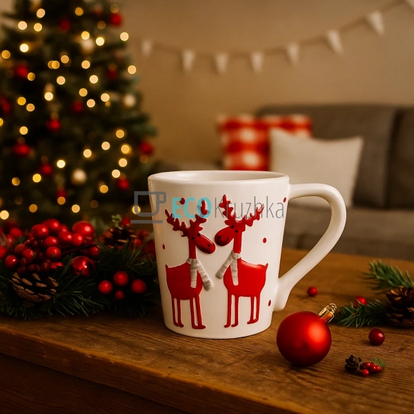 Кружка керамічна "Олені", 325 мл, колір білий (арт. 834- ... Кружка керамічна "Олені", 325 мл, колір білий (арт. 834- ...
