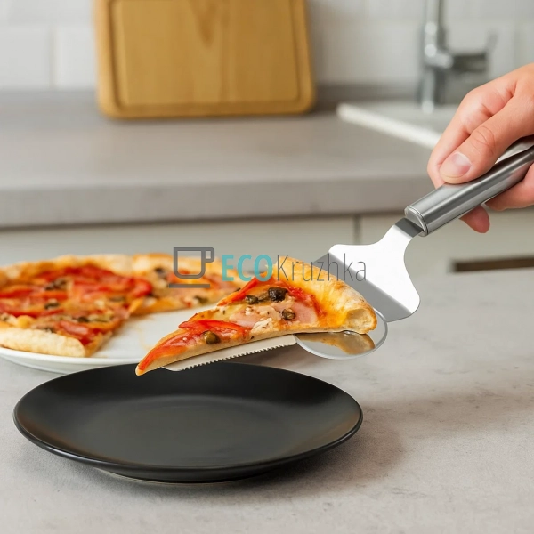 Лопатка-Ніж для нарізки та подачі піци 2 в 1 (EB-18957) Лопатка-Ніж для нарізки та подачі піци 2 в 1 (EB-18957)