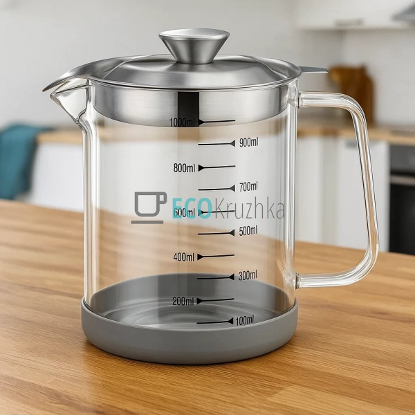 Скляний масляний резервуар 1 л, з фільтром для зберіганн ... Скляний масляний резервуар 1 л, з фільтром для зберіганн ...