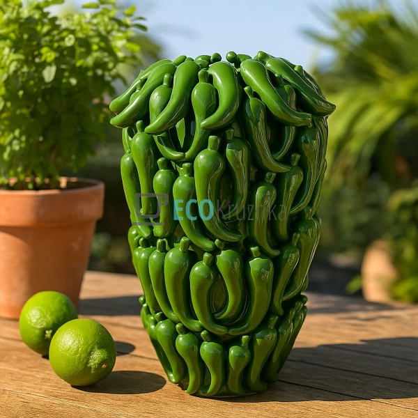 Порцелянова декоративна ваза Chili pepper 22 × 34 см зел ... Порцелянова декоративна ваза Chili pepper 22 × 34 см зел ...