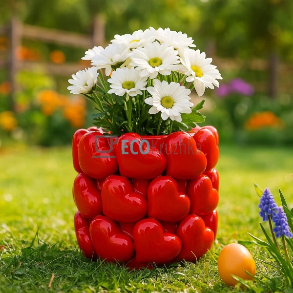 Порцелянова декоративна ваза Heart 21 × 20 см червоний ( ... Порцелянова декоративна ваза Heart 21 × 20 см червоний ( ...