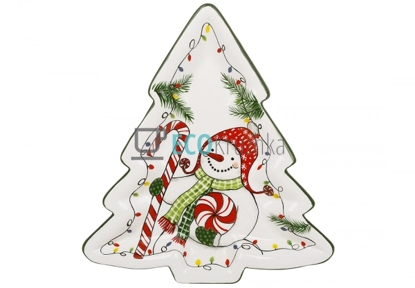 Керамічне блюдо у формі ялинки 25,6 × 23,3 см «Зимова ка ... Керамічне блюдо у формі ялинки 25,6 × 23,3 см «Зимова ка ...