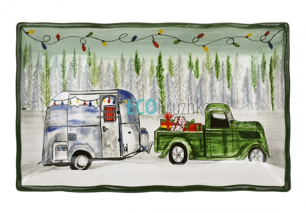 Керамічне прямокутне блюдо 38×23×4,2 см «Зимова казка» ( ... Керамічне прямокутне блюдо 38×23×4,2 см «Зимова казка» ( ...