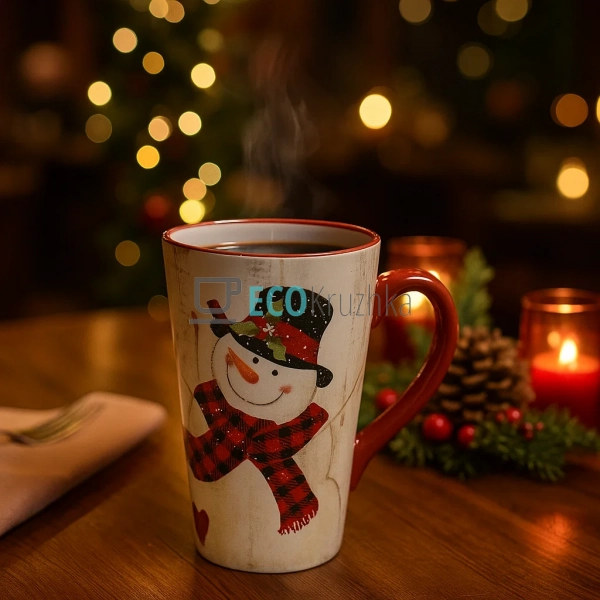 Керамічна кружка 600 мл «Веселий Сніговик» (DK002-N) Керамічна кружка 600 мл «Веселий Сніговик» (DK002-N)