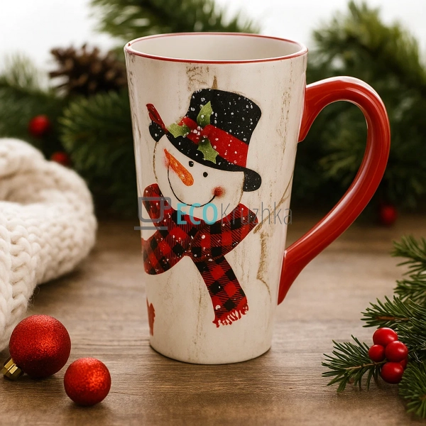 Керамічна кружка 600 мл «Веселий Сніговик» (DK002-N) Керамічна кружка 600 мл «Веселий Сніговик» (DK002-N)