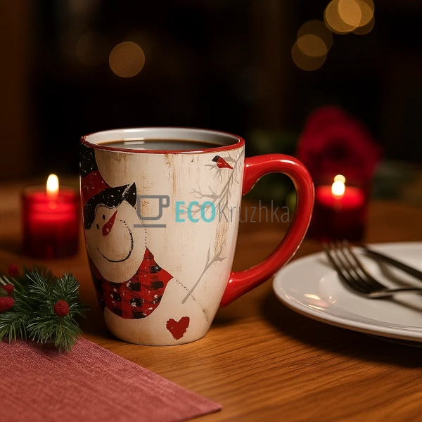 Керамічна кружка 700 мл «Веселий Сніговик» DK004-N) Керамічна кружка 700 мл «Веселий Сніговик» DK004-N)