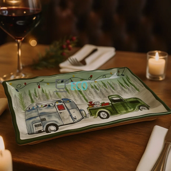 Керамічне прямокутне блюдо 38×23×4,2 см «Зимова казка» ( ... Керамічне прямокутне блюдо 38×23×4,2 см «Зимова казка» ( ...