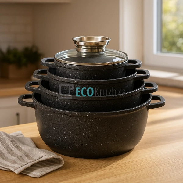 Набір каструль Edenberg 10 предметів з мармуровим антипр ... Набір каструль Edenberg 10 предметів з мармуровим антипр ...
