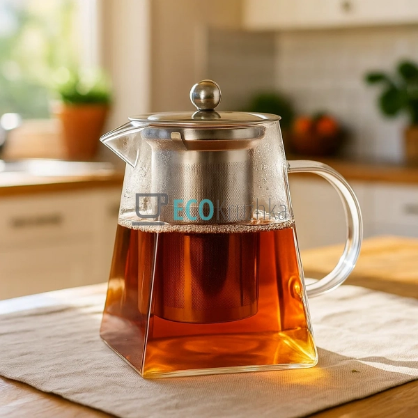 Чайник для заварювання скляний Чотирьохкутний 750мл Eden ...