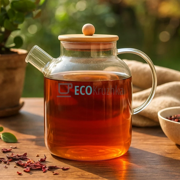 Чайник для заварювання скляний з бамбуковою кришкою 1700 ... Чайник для заварювання скляний з бамбуковою кришкою 1700 ...