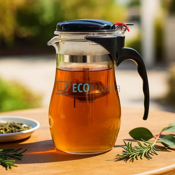 Чайник для заварювання скляний 1000 мл Прозорий Edenberg ...