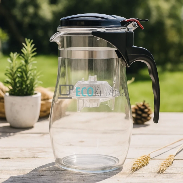 Чайник для заварювання скляний 1000 мл Прозорий Edenberg ...