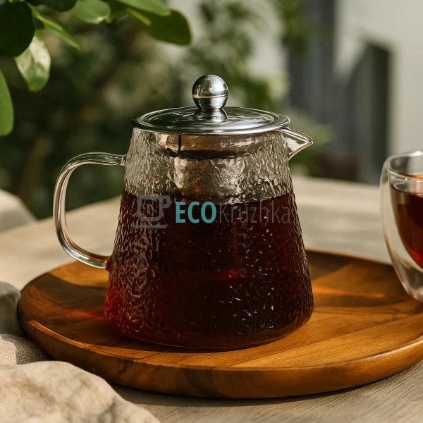 Чайник для заварювання скляний Ребристий 900 мл Edenberg ...