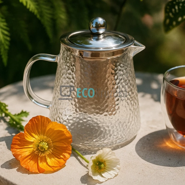 Чайник для заварювання скляний Ребристий 900 мл Edenberg ...