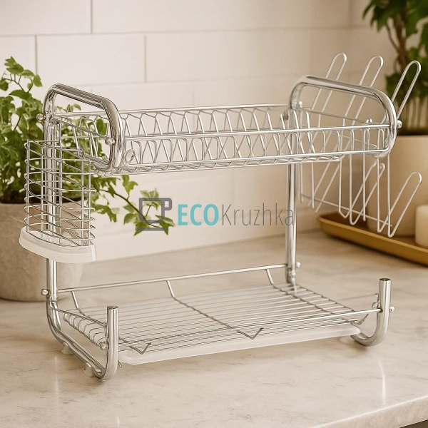 Сушка для посуду двоярусна Edenberg Хром EB-2108 Сушка для посуду двоярусна Edenberg Хром EB-2108
