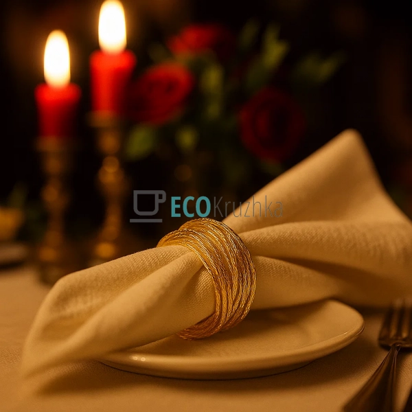 Металеве кільце для серветок "Золотий браслет", Ø4×3.5 с ... Металеве кільце для серветок "Золотий браслет", Ø4×3.5 с ...