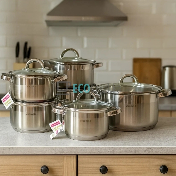 Набір каструль з нержавіючої сталі 12 предметів з кришка ... Набір каструль з нержавіючої сталі 12 предметів з кришка ...