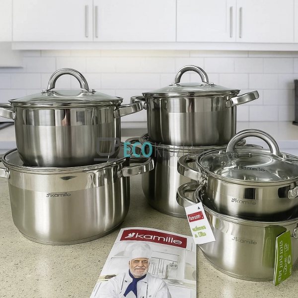 Набір каструль з нержавіючої сталі 12 предметів з кришка ... Набір каструль з нержавіючої сталі 12 предметів з кришка ...
