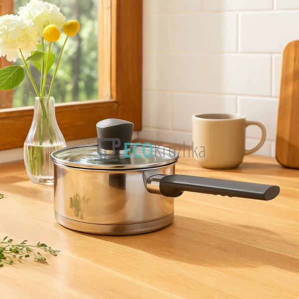 Ківш Ardesto Gemini, скляна кришка, 1.5 л, нержавіюча ст ... Ківш Ardesto Gemini, скляна кришка, 1.5 л, нержавіюча ст ...