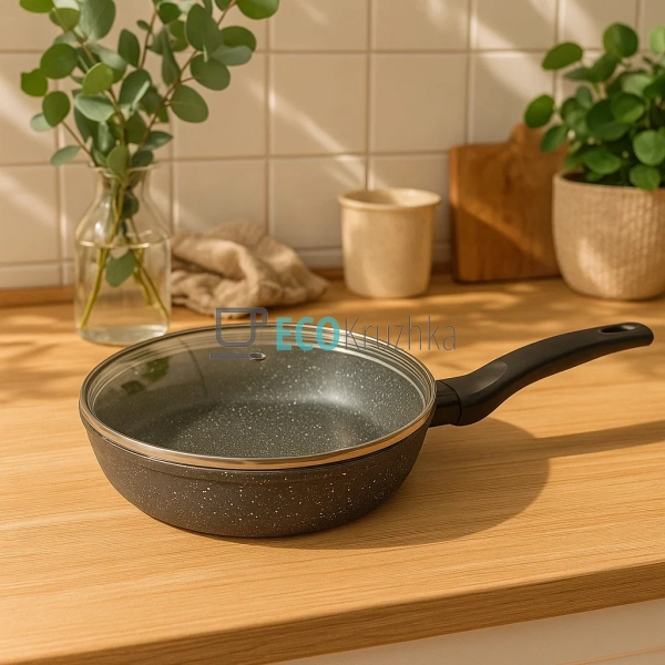 Кришка скляна з нержавіючим обідком без ручки 16 см FRU- ...