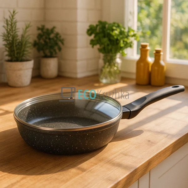 Кришка скляна з нержавіючим обідком без ручки 20 см FRU- ...