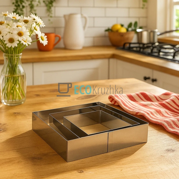 Набір форм для випікання тортів, 3 шт, квадратна форма ( ...