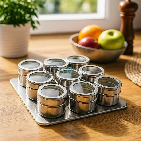 Набір для спецій Edenberg 9в1 з магнітним підставою з не ... Набір для спецій Edenberg 9в1 з магнітним підставою з не ...