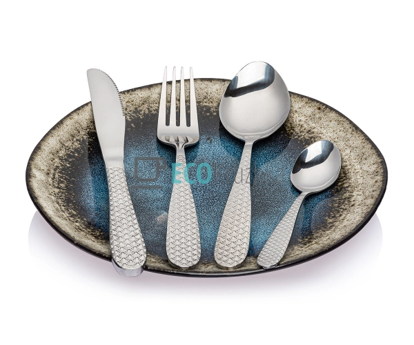 Набір столових приборів 24 предмети Ребристий EK1418 Набір столових приборів 24 предмети Ребристий EK1418