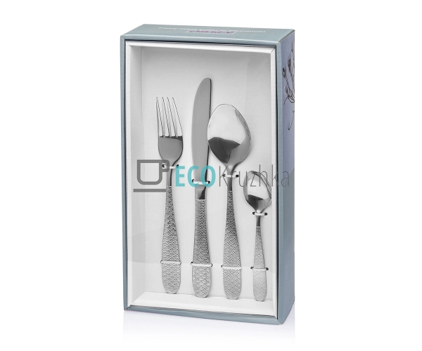 Набір столових приборів 24 предмети Ребристий EK1418 Набір столових приборів 24 предмети Ребристий EK1418