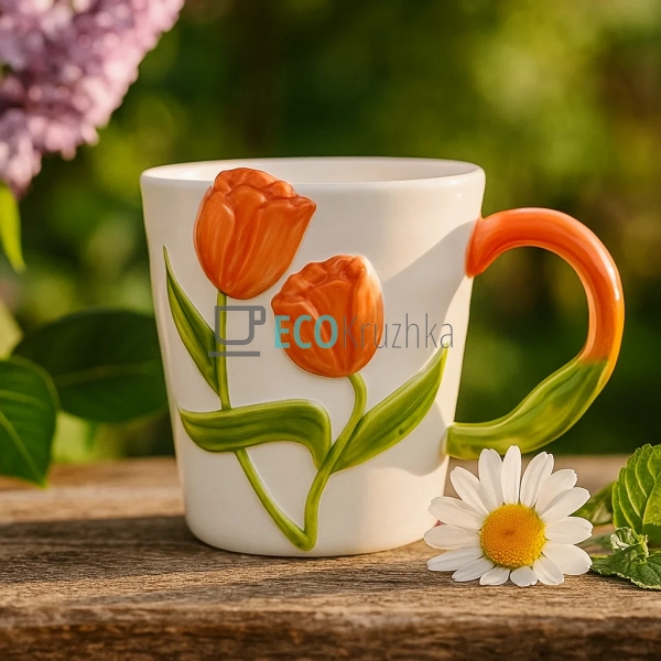Керамічна кружка "Тюльпан помаранчевий" 320 мл (8030-392 ... Керамічна кружка "Тюльпан помаранчевий" 320 мл (8030-392 ...