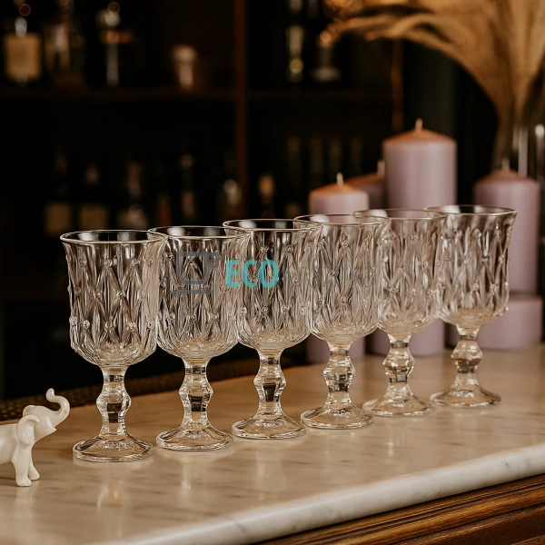 Келихи для вина зі скла 6 шт Glassware 200мл Прозорий EK ... Келихи для вина зі скла 6 шт Glassware 200мл Прозорий EK ...