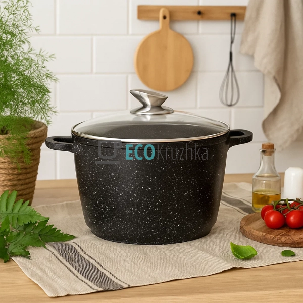 Каструля-казан 10 л Edenberg з гранітним покриттям та ск ...