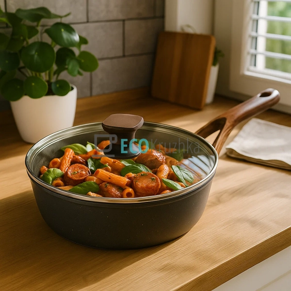 Глибока сковорода з кришкою та гранітним покриттям 28 х  ...