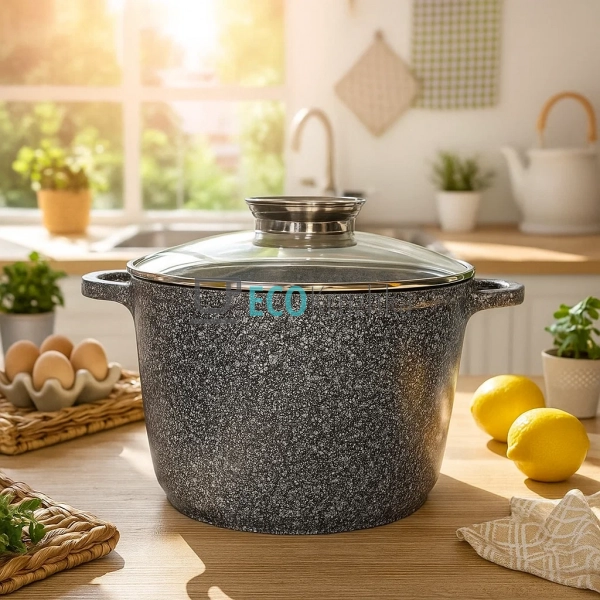 Каструля-казан 10л Edenberg з гранітним покриттям та скл ...