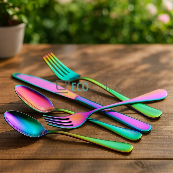 Набір столових приладів 24 предмети Різнобарвний EK1421r ... Набір столових приладів 24 предмети Різнобарвний EK1421r ...