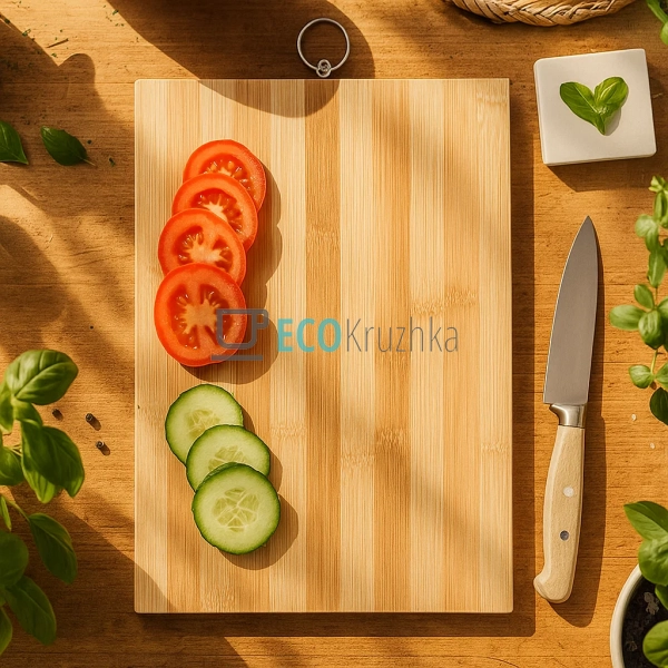 Обробна дошка бамбукова прямокутна 22х32 см FRU-817